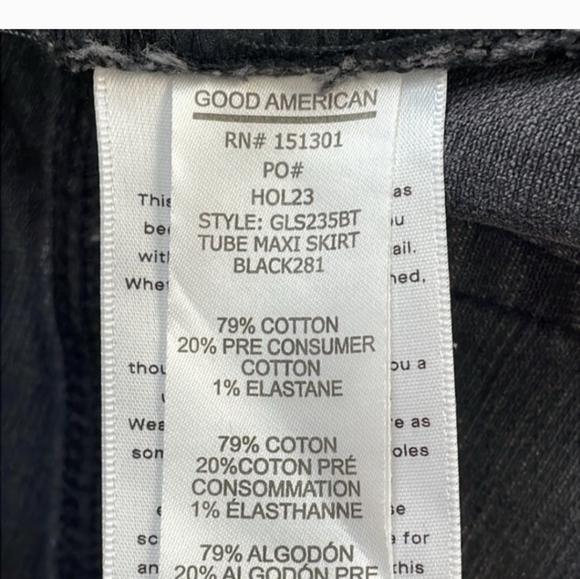New Good American Tube Maxi Skirt in Black281 Denim Jean Sz 10 30 - Picture 4 of 13